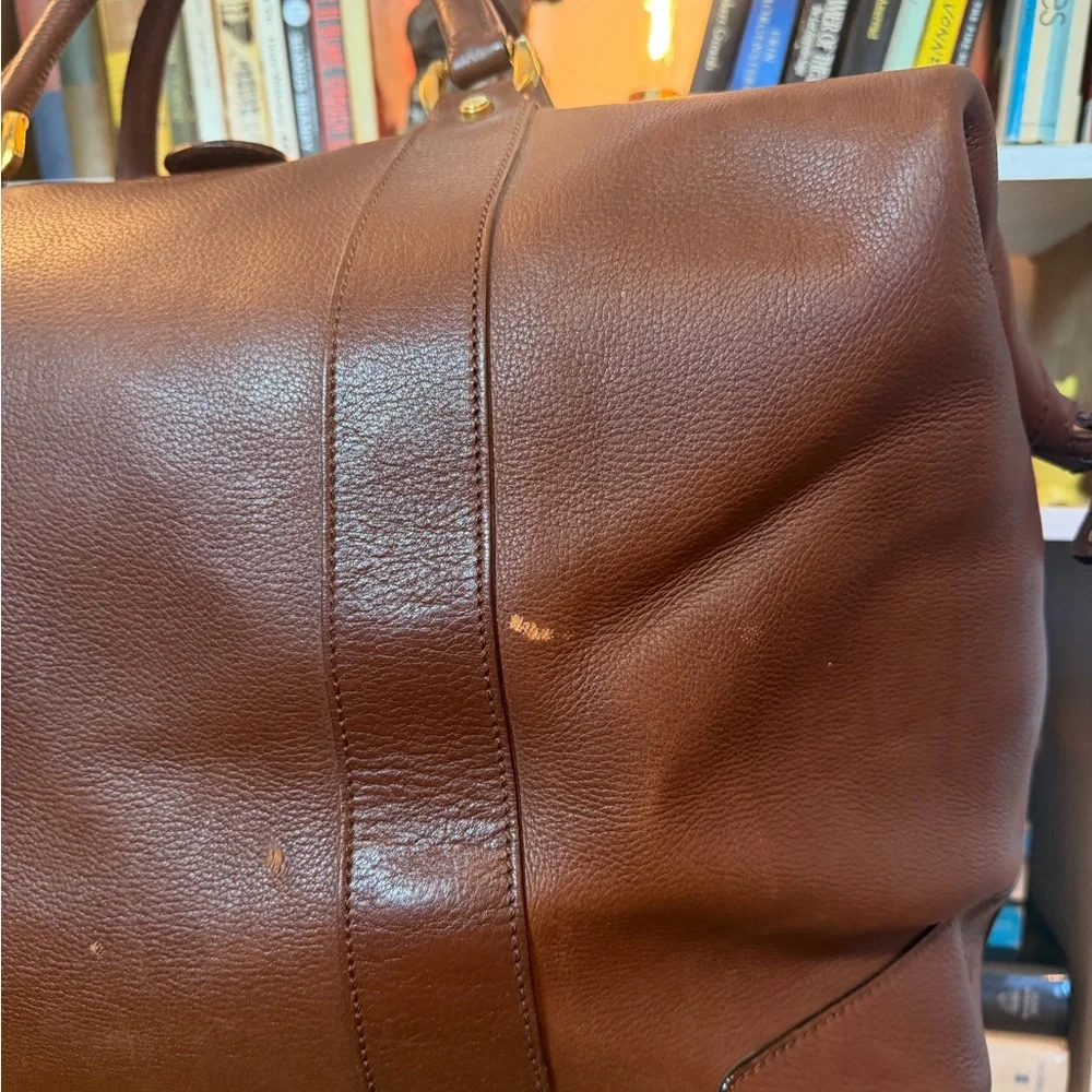 Brioni Duffel Brown Leather Men's Bag